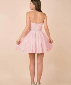 Nox Anabel - 6358 Embellished Waist Sweetheart Neckline Cocktail Dress Cocktail Dresses