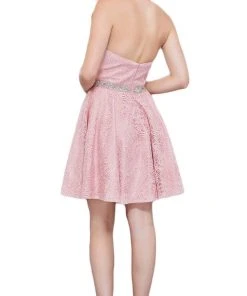 Nox Anabel - 6358 Embellished Waist Sweetheart Neckline Cocktail Dress Cocktail Dresses