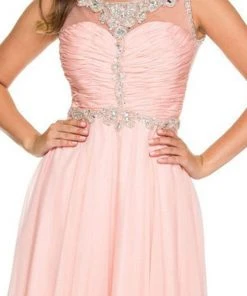 Nox Anabel - 8155 Bateau Illusion Chiffon Gown Formal Gowns 14 Nox Anabel - 8155 Bateau Illusion Chiffon Gown Formal Gowns