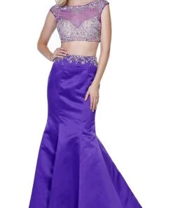 Nox Anabel - 8176 Two Piece Crystal Embellished Trumpet Gown