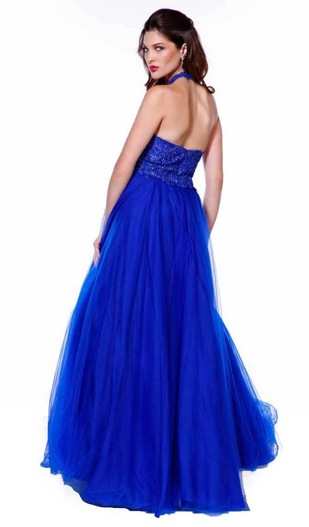 Nox Anabel - 8181 Lace Embroidered Bodice Halter Long Gown Formal Gowns 8 Nox Anabel - 8181 Lace Embroidered Bodice Halter Long Gown Formal Gowns