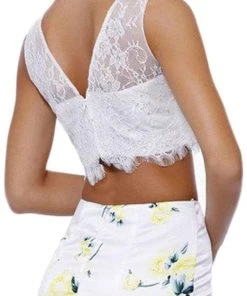 Nox Anabel - 8208 Two Piece Laced Jewel Floral Trumpet Evening Gown