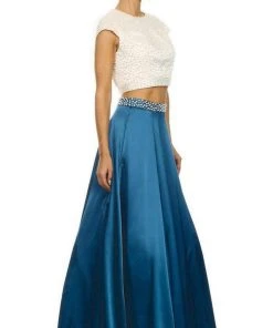 Nox Anabel - 8228 Two Piece Satin A-line Dress