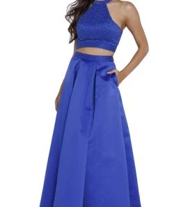 Nox Anabel - 8229 Two Piece Beaded Halter Evening Dress Formal Gowns