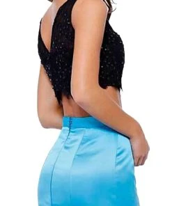 Formal Gowns Nox Anabel - 8231 Two Piece Colorblock Satin Evening Dress 9 Formal Gowns Nox Anabel - 8231 Two Piece Colorblock Satin Evening Dress