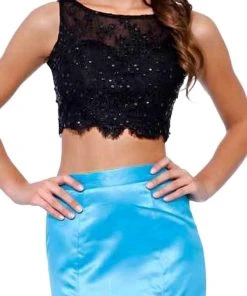 Formal Gowns Nox Anabel - 8231 Two Piece Colorblock Satin Evening Dress 7 Formal Gowns Nox Anabel - 8231 Two Piece Colorblock Satin Evening Dress