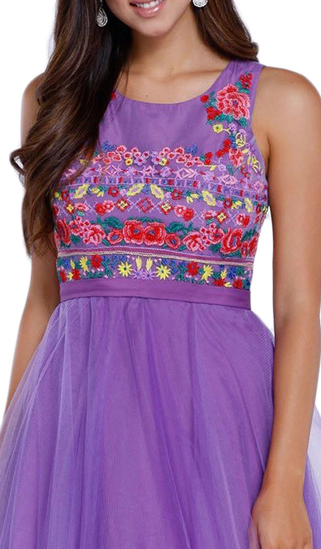 Nox Anabel - 8263 Floral Embroidered Bateau Chiffon Evening Dress 4 Nox Anabel - 8263 Floral Embroidered Bateau Chiffon Evening Dress