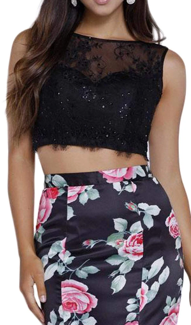 Nox Anabel - 8268 Sleeveless Lace Floral Mermaid Evening Dress 4 Nox Anabel - 8268 Sleeveless Lace Floral Mermaid Evening Dress