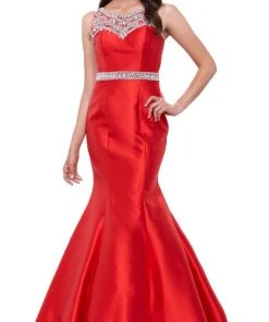 Formal Gowns Nox Anabel - 8299 Sleeveless Gemstone Embellished Trumpet Gown