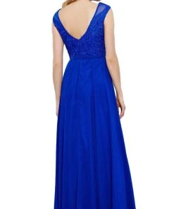 Formal Gowns Nox Anabel - 8314 Elegant Lace Bodice Scoop Back Chiffon A-Line Evening Gown