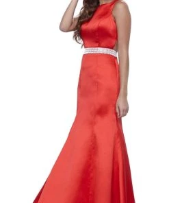 Nox Anabel - 8320 Sleeveless Beaded Waist Trumpet Evening Gown Formal Gowns