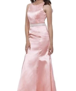 Nox Anabel - 8320 Sleeveless Beaded Waist Trumpet Evening Gown Formal Gowns