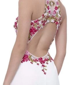 Nox Anabel - 8322 Floral Embroidered Halter Jersey Evening Dress Formal Gowns 9 Nox Anabel - 8322 Floral Embroidered Halter Jersey Evening Dress Formal Gowns