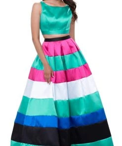 Formal Gowns Nox Anabel - 8335 Two-Piece Bateau Mikado Evening Dress