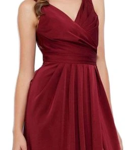 Nox Anabel - 8347 V-Neck Satin Long Evening Gown Formal Gowns