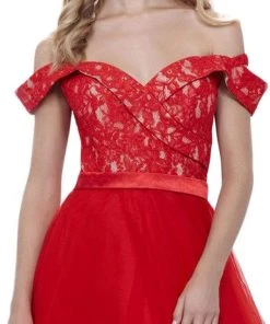 Nox Anabel - 8372 Lace Off-Shoulder Ballgown