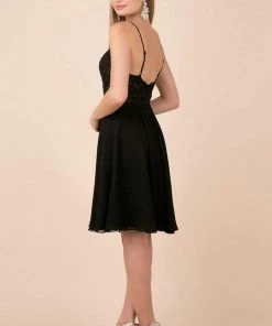 Cocktail Dresses Nox Anabel - A660 Beaded Lace V-neck A-line Dress