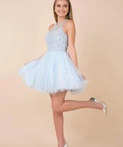 Nox Anabel - B652 Sparkly Lace Applique Bodice Tulle Cocktail Dress 40 Nox Anabel - B652 Sparkly Lace Applique Bodice Tulle Cocktail Dress