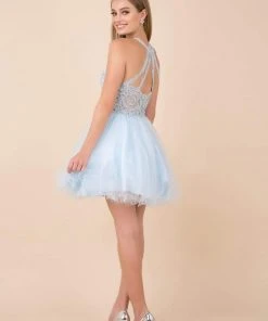 Nox Anabel - B652 Sparkly Lace Applique Bodice Tulle Cocktail Dress 39 Nox Anabel - B652 Sparkly Lace Applique Bodice Tulle Cocktail Dress