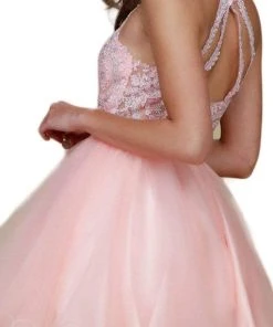 Nox Anabel - B652 Sparkly Lace Applique Bodice Tulle Cocktail Dress 26 Nox Anabel - B652 Sparkly Lace Applique Bodice Tulle Cocktail Dress