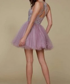 Nox Anabel - B652 Sparkly Lace Applique Bodice Tulle Cocktail Dress 32 Nox Anabel - B652 Sparkly Lace Applique Bodice Tulle Cocktail Dress