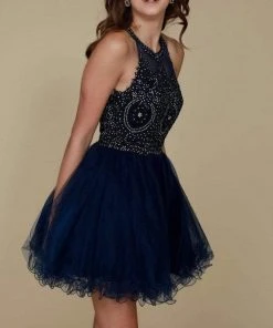 Nox Anabel - B652 Sparkly Lace Applique Bodice Tulle Cocktail Dress 37 Nox Anabel - B652 Sparkly Lace Applique Bodice Tulle Cocktail Dress