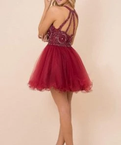 Nox Anabel - B652 Sparkly Lace Applique Bodice Tulle Cocktail Dress 28 Nox Anabel - B652 Sparkly Lace Applique Bodice Tulle Cocktail Dress