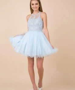 Nox Anabel - B652 Sparkly Lace Applique Bodice Tulle Cocktail Dress 38 Nox Anabel - B652 Sparkly Lace Applique Bodice Tulle Cocktail Dress