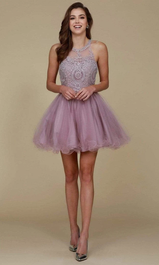 Nox Anabel - B652 Sparkly Lace Applique Bodice Tulle Cocktail Dress 11 Nox Anabel - B652 Sparkly Lace Applique Bodice Tulle Cocktail Dress