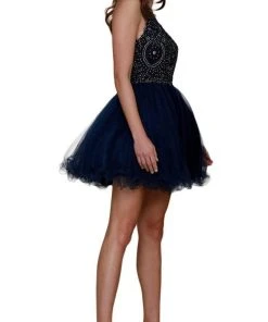 Nox Anabel - B652 Sparkly Lace Applique Bodice Tulle Cocktail Dress 35 Nox Anabel - B652 Sparkly Lace Applique Bodice Tulle Cocktail Dress