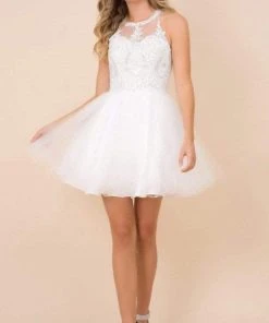 Nox Anabel - B652 Sparkly Lace Applique Bodice Tulle Cocktail Dress 42 Nox Anabel - B652 Sparkly Lace Applique Bodice Tulle Cocktail Dress