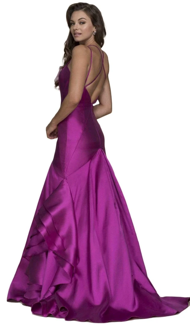 Nox Anabel - C034 Sweetheart Bodice Ruffled Mikado Trumpet Evening Gown Formal Gowns 10 Nox Anabel - C034 Sweetheart Bodice Ruffled Mikado Trumpet Evening Gown Formal Gowns