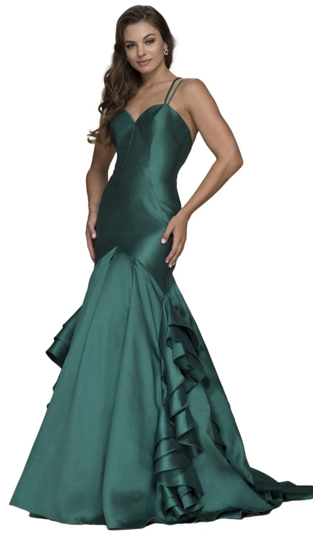 Nox Anabel - C034 Sweetheart Bodice Ruffled Mikado Trumpet Evening Gown Formal Gowns 3 Nox Anabel - C034 Sweetheart Bodice Ruffled Mikado Trumpet Evening Gown Formal Gowns
