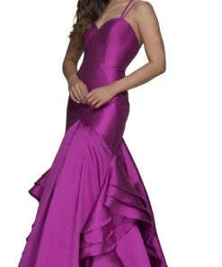Nox Anabel - C034 Sweetheart Bodice Ruffled Mikado Trumpet Evening Gown Formal Gowns 15 Nox Anabel - C034 Sweetheart Bodice Ruffled Mikado Trumpet Evening Gown Formal Gowns