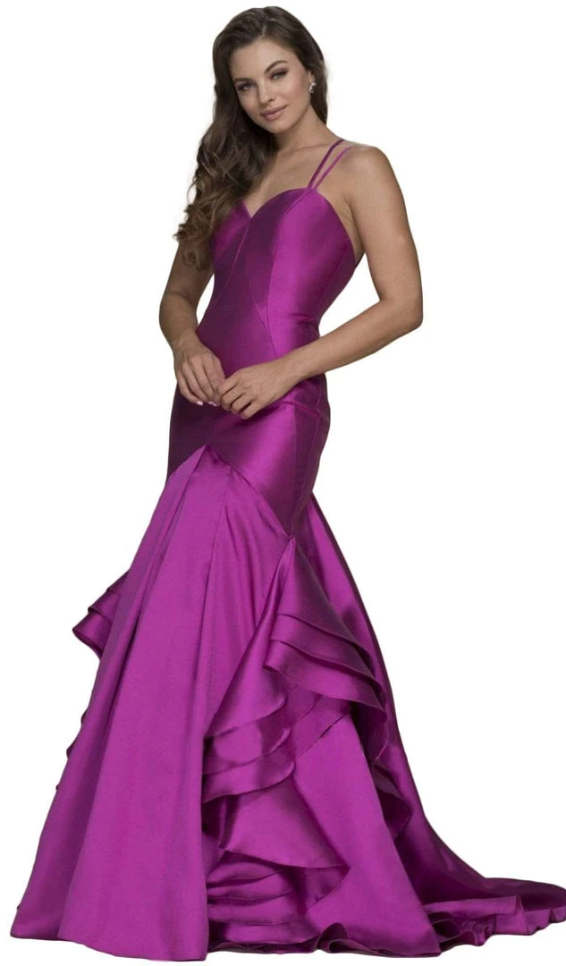 Nox Anabel - C034 Sweetheart Bodice Ruffled Mikado Trumpet Evening Gown Formal Gowns 8 Nox Anabel - C034 Sweetheart Bodice Ruffled Mikado Trumpet Evening Gown Formal Gowns