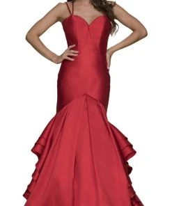 Nox Anabel - C034 Sweetheart Bodice Ruffled Mikado Trumpet Evening Gown Formal Gowns 11 Nox Anabel - C034 Sweetheart Bodice Ruffled Mikado Trumpet Evening Gown Formal Gowns