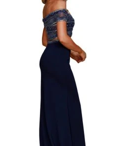 Formal Gowns Nox Anabel - C082 Two Piece Beaded Off-Shoulder Evening Dress 8 Formal Gowns Nox Anabel - C082 Two Piece Beaded Off-Shoulder Evening Dress