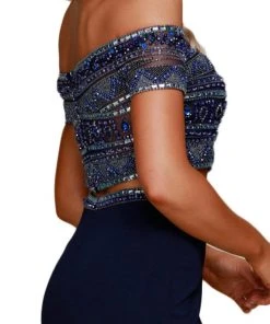 Formal Gowns Nox Anabel - C082 Two Piece Beaded Off-Shoulder Evening Dress 9 Formal Gowns Nox Anabel - C082 Two Piece Beaded Off-Shoulder Evening Dress