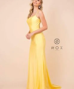Nox Anabel - C301 Sleeveless Crisscross String Open Back Prom Dress 29 Nox Anabel - C301 Sleeveless Crisscross String Open Back Prom Dress