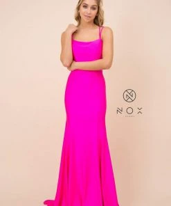 Nox Anabel - C301 Sleeveless Crisscross String Open Back Prom Dress 23 Nox Anabel - C301 Sleeveless Crisscross String Open Back Prom Dress