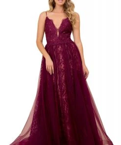 Nox Anabel - C305 Lace Embroidered A-Line Gown
