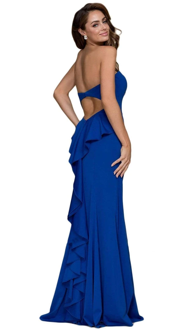 Formal Gowns Nox Anabel - E002 Strapless Sweetheart Ruffled Sheath Dress 8 Formal Gowns Nox Anabel - E002 Strapless Sweetheart Ruffled Sheath Dress