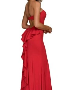 Formal Gowns Nox Anabel - E002 Strapless Sweetheart Ruffled Sheath Dress 10 Formal Gowns Nox Anabel - E002 Strapless Sweetheart Ruffled Sheath Dress