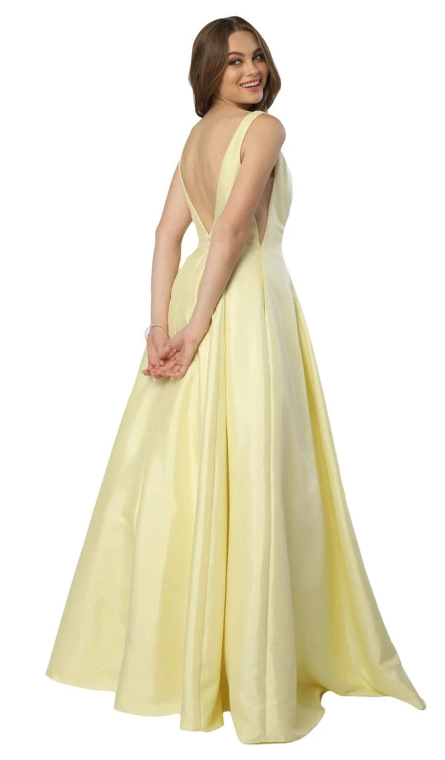 Nox Anabel - E156 Sleeveless Illusion Panel V Neck A-Line Gown Formal Gowns 4 Nox Anabel - E156 Sleeveless Illusion Panel V Neck A-Line Gown Formal Gowns