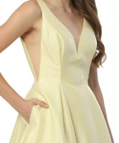 Nox Anabel - E156 Sleeveless Illusion Panel V Neck A-Line Gown Formal Gowns 11 Nox Anabel - E156 Sleeveless Illusion Panel V Neck A-Line Gown Formal Gowns