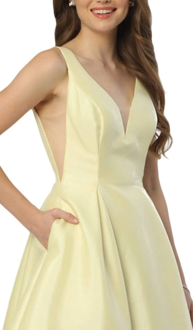 Nox Anabel - E156 Sleeveless Illusion Panel V Neck A-Line Gown Formal Gowns 5 Nox Anabel - E156 Sleeveless Illusion Panel V Neck A-Line Gown Formal Gowns