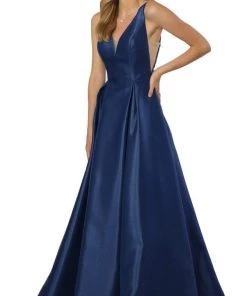 Nox Anabel - E156 Sleeveless Illusion Panel V Neck A-Line Gown Formal Gowns 15 Nox Anabel - E156 Sleeveless Illusion Panel V Neck A-Line Gown Formal Gowns