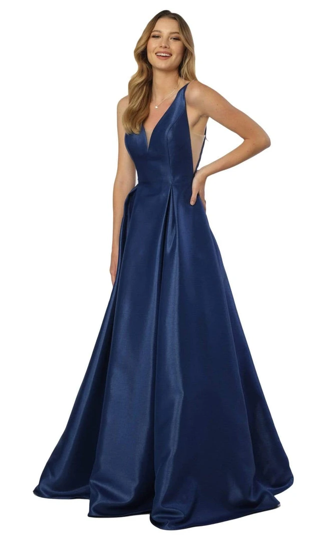 Nox Anabel - E156 Sleeveless Illusion Panel V Neck A-Line Gown Formal Gowns 9 Nox Anabel - E156 Sleeveless Illusion Panel V Neck A-Line Gown Formal Gowns