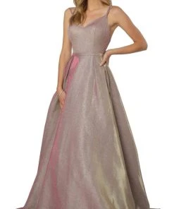 Nox Anabel - E228 Sleeveless V-neck Pleated Ballgown