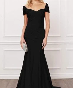 Formal Gowns Nox Anabel - E497 Off-Shoulder Sleek Pleats Mermaid Gown